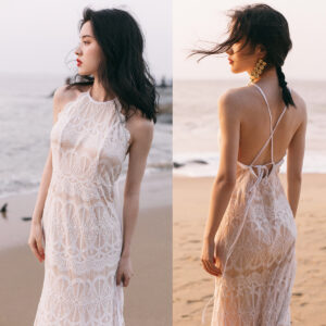 Đầm Đi Biển Nữ Thời Trang Thiết Kế Bohemian Hở Lưng Dáng Dài