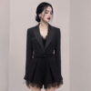 Jumpsuit Ren Nữ Màu Đen Phong Cách Hepburn Sang Trọng Thanh Lịch Thu Đông 2026