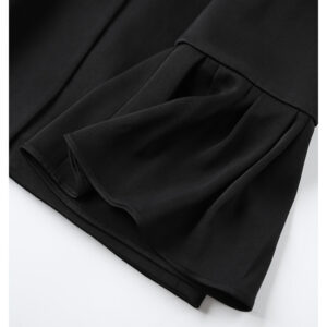 Áo Blazer Nữ Đen Satin Acetate Tay Bèo Phong Cách Thanh Lịch Tối Giản Tôn Dáng Thời Trang - Ảnh 4