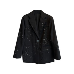 Áo Blazer Nữ Thu 2026 Đính Đá Sang Trọng Cổ V Sâu Thiết Kế Chiết Eo Tôn Dáng Chất Liệu Acetate - Ảnh 4