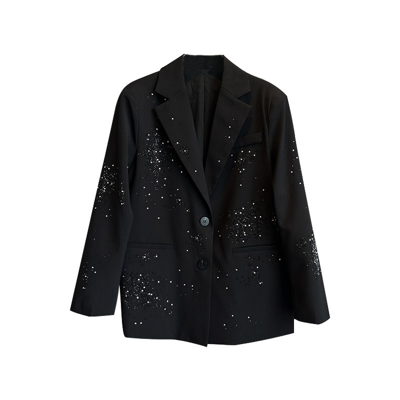 Áo Blazer Nữ Thu 2026 Đính Đá Sang Trọng Cổ V Sâu Thiết Kế Chiết Eo Tôn Dáng Chất Liệu Acetate - Ảnh 4