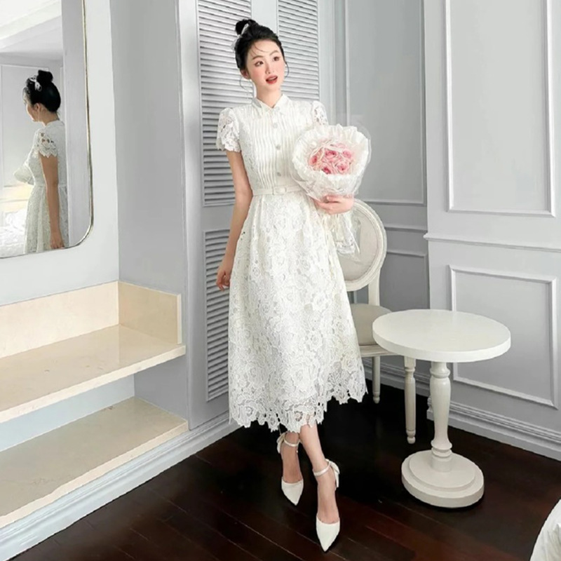 Váy Ren Trắng Nữ Phong Cách Pháp Thanh Lịch Nữ Tính Thiết Kế Thời Thượng Thu Hè 2026 - Ảnh 4