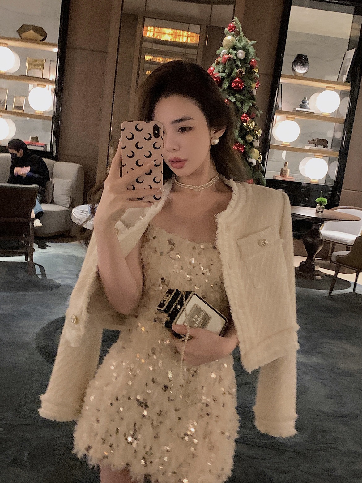 Áo Khoác Dạ Tweed Nữ 2026 Thu Đông Dệt Sợi Ánh Kim Tua Rua Sang Trọng Phong Cách Tiểu Hương Phong - Ảnh 5