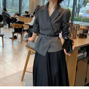 Alternative view of Set Đầm Nữ 2 Món Phong Cách Hepburn Chiết Eo Tôn Dáng Dáng Vest Thanh Lịch Thu Đông 2026