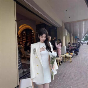 Áo Vest Blazer Nữ Trắng 2026 Phong Cách Pháp Thanh Lịch Sang Trọng Thiết Kế Hiện Đại - Ảnh 4
