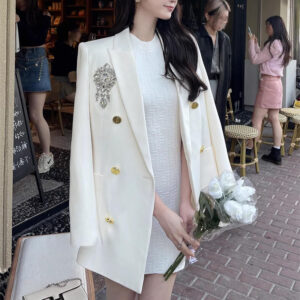 Áo Vest Blazer Nữ Trắng 2026 Phong Cách Pháp Thanh Lịch Sang Trọng Thiết Kế Hiện Đại - Ảnh 5