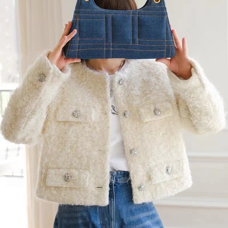 Áo Khoác Dạ Tweed Nữ Dáng Ngắn Cổ Tròn Cài Cúc Đơn Phong Cách Tiểu Thư Sang Trọng Thu Đông 2026 - Ảnh 4