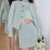 Set Đồ Nữ Áo Khoác Tweed Kèm Chân Váy Đính Sequin Thêu Cao Cấp Phong Cách Tiểu Thư Thu Đông 2026