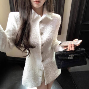 Áo Khoác Nữ Dạ Tweed Thu Đông 2026 Phong Cách Pháp Cổ Điển Chiết Eo Sang Trọng Thanh Lịch - Ảnh 4