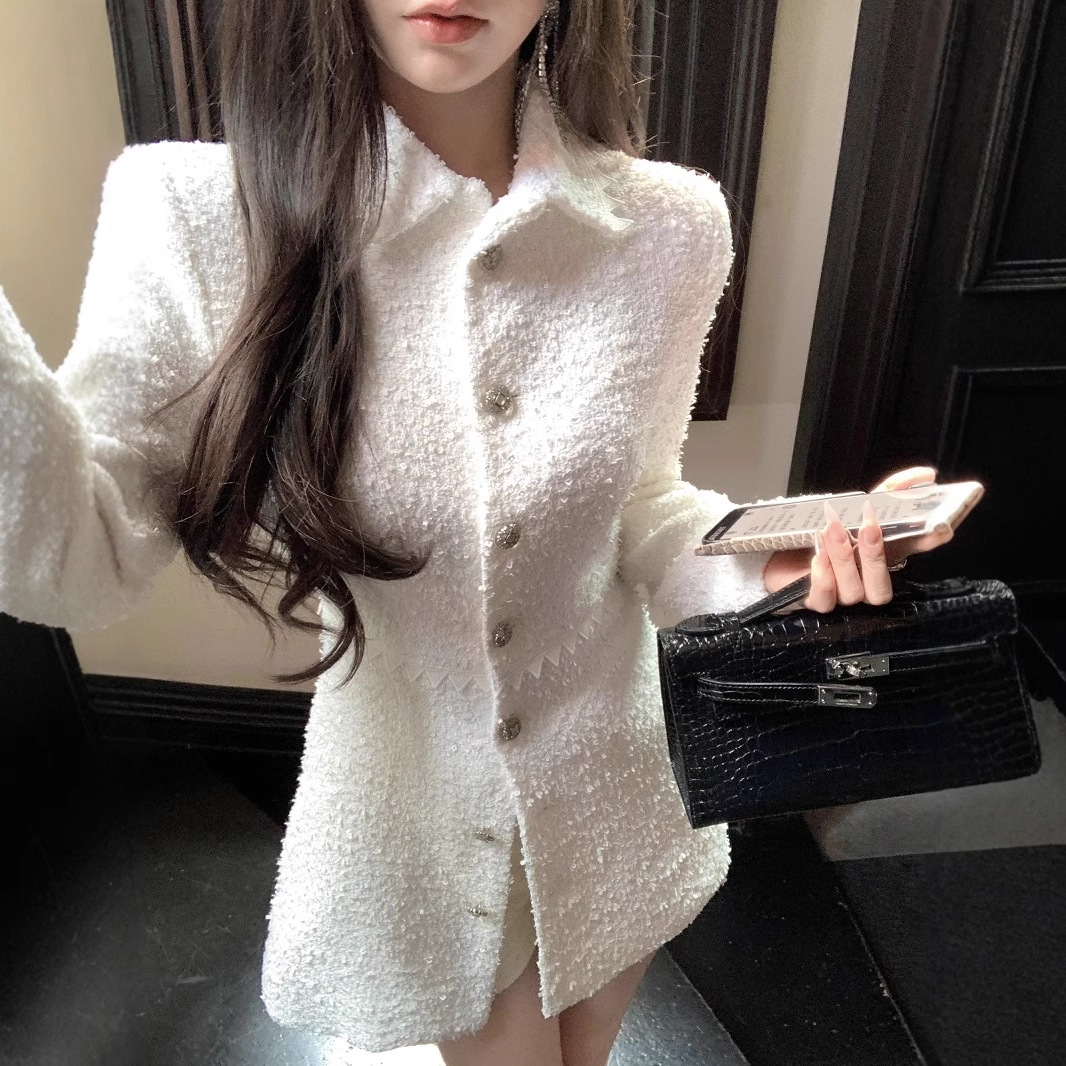 Áo Khoác Nữ Dạ Tweed Thu Đông 2026 Phong Cách Pháp Cổ Điển Chiết Eo Sang Trọng Thanh Lịch - Ảnh 4