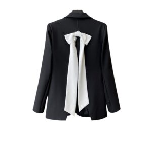 Áo Blazer Nữ Màu Đen Thu 2026 Dáng Rộng Thiết Kế Xẻ Tà Sau Phong Cách Thanh Lịch Hiện Đại - Ảnh 5