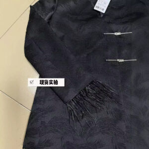 Áo Blazer Nữ Đen Thu 2026 Phong Cách Trung Hoa Hiện Đại Dệt Jacquard Cổ V Dáng Rộng Thiết Kế Thời Trang - Ảnh 3