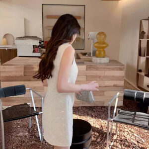 Đầm Nữ Đầu Thu 2026 Dáng Chữ A Cổ Tròn Sát Nách Tweed Đính Sequin Thiết Kế Sang Trọng - Ảnh 3