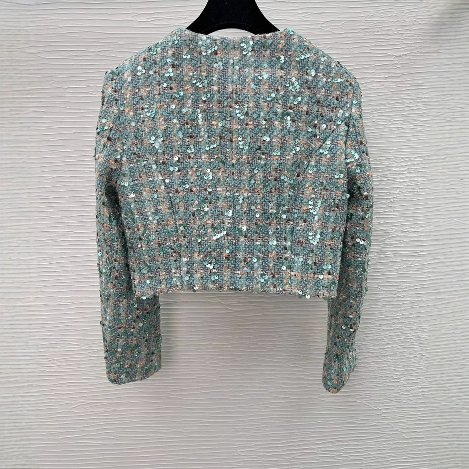 Áo Khoác Nữ Pháp Phong Cách Châu Âu Thu 2026 Đính Hạt Sequin Sang Trọng Tay Dài Dáng Ngắn - Ảnh 3