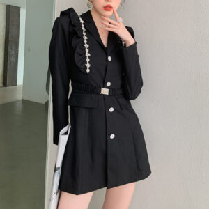 Áo Blazer Dáng Váy Nữ Đính Đá Thắt Eo Kèm Thắt Lưng Phong Cách Pháp Thanh Lịch Thu 2026 - Ảnh 4