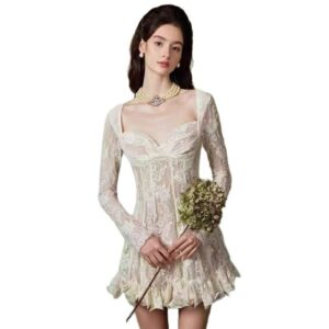 Đầm Ren Nữ 2026 Phong Cách Pháp Lãng Mạn Thiết Kế Chiết Eo Thanh Lịch Cho Nàng Thấp - Ảnh 5