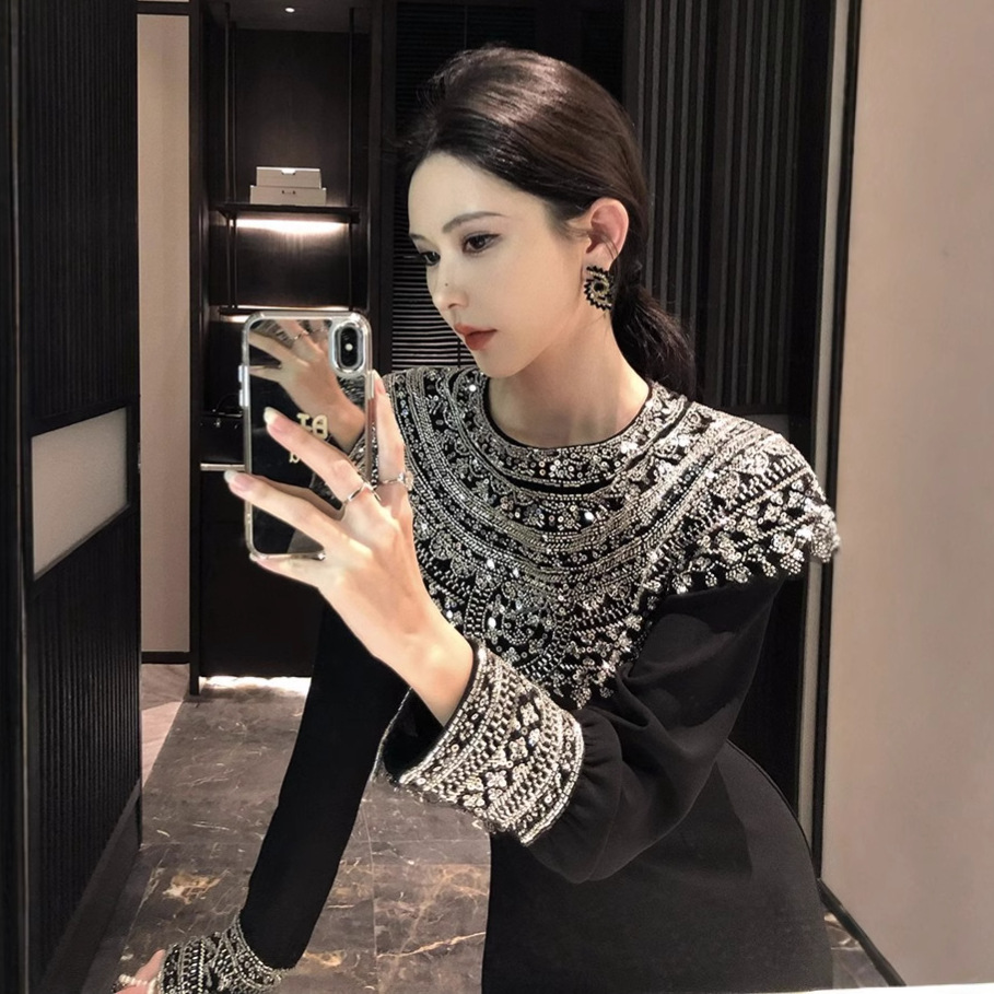 Đầm Dạ Hội Đen Nữ 2026 Thu Đông Thiết Kế Sang Trọng Thanh Lịch Dự Tiệc Sinh Nhật - Ảnh 2
