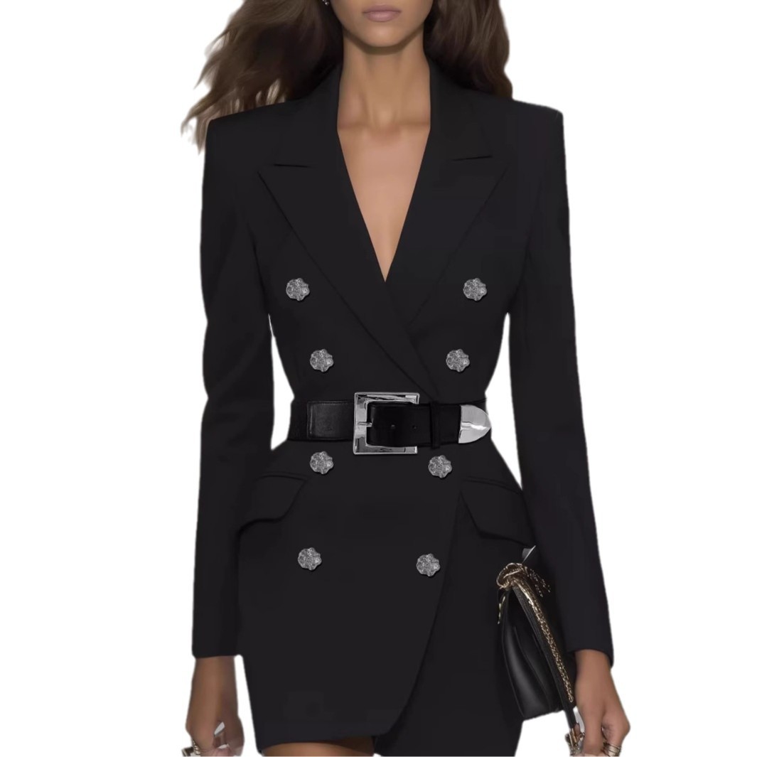 Áo Blazer Nữ Thu 2026 Phong Cách Anh Quốc Công Sở Chiết Eo Kèm Thắt Lưng Thanh Lịch Sang Trọng - Ảnh 5