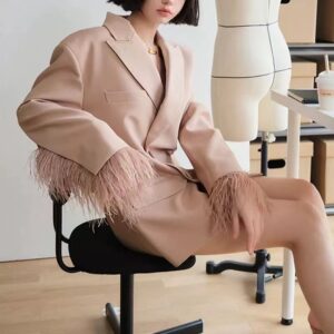 Áo Vest Nữ Phong Cách Pháp Tay Lông Vũ Thanh Lịch Sang Trọng - Ảnh 3