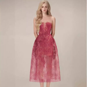 Đầm Ren Nữ Xuyên Thấu Đính Sequin Phối Vải Tuyn Gợi Cảm Sang Trọng - Ảnh 3