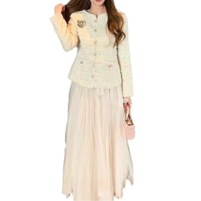 Áo Khoác Tweed Nữ Đính Sequin Hoa Trà Cao Cấp Sang Trọng Dễ Phối Đồ Thu Đông 2026 - Ảnh 5