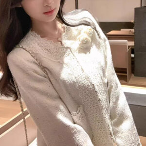 Áo Khoác Nữ Trắng Đính Sequin Cao Cấp Phong Cách Tiểu Hương Pháp Thanh Lịch Thu 2026 - Ảnh 3