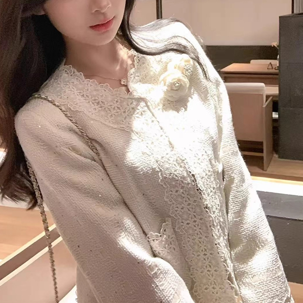 Áo Khoác Nữ Trắng Đính Sequin Cao Cấp Phong Cách Tiểu Hương Pháp Thanh Lịch Thu 2026 - Ảnh 3