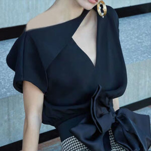 Alternative view of Set Đồ Nữ 2 Món Hè 2026 Phong Cách Âu Mỹ Cổ Điển Chân Váy Ôm Hông Họa Tiết Houndstooth Cá Tính