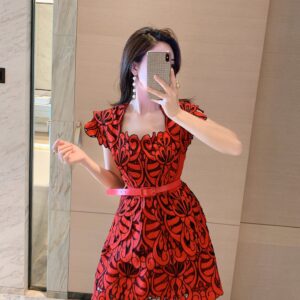 Đầm Nữ Ren Hoa Thêu Cao Cấp Phối Thắt Lưng Phong Cách Ngọt Ngào Thanh Lịch Thu 2026 - Ảnh 3