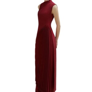 Đầm Dạ Hội Đỏ Tía Dáng Bất Đối Xứng Phong Cách Thiết Kế Sang Trọng - Ảnh 5