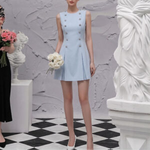 Đầm Nữ Xanh Trắng Thiết Kế 3D Cắt Eo Dáng Ôm Tôn Dáng Thanh Lịch - Ảnh 3