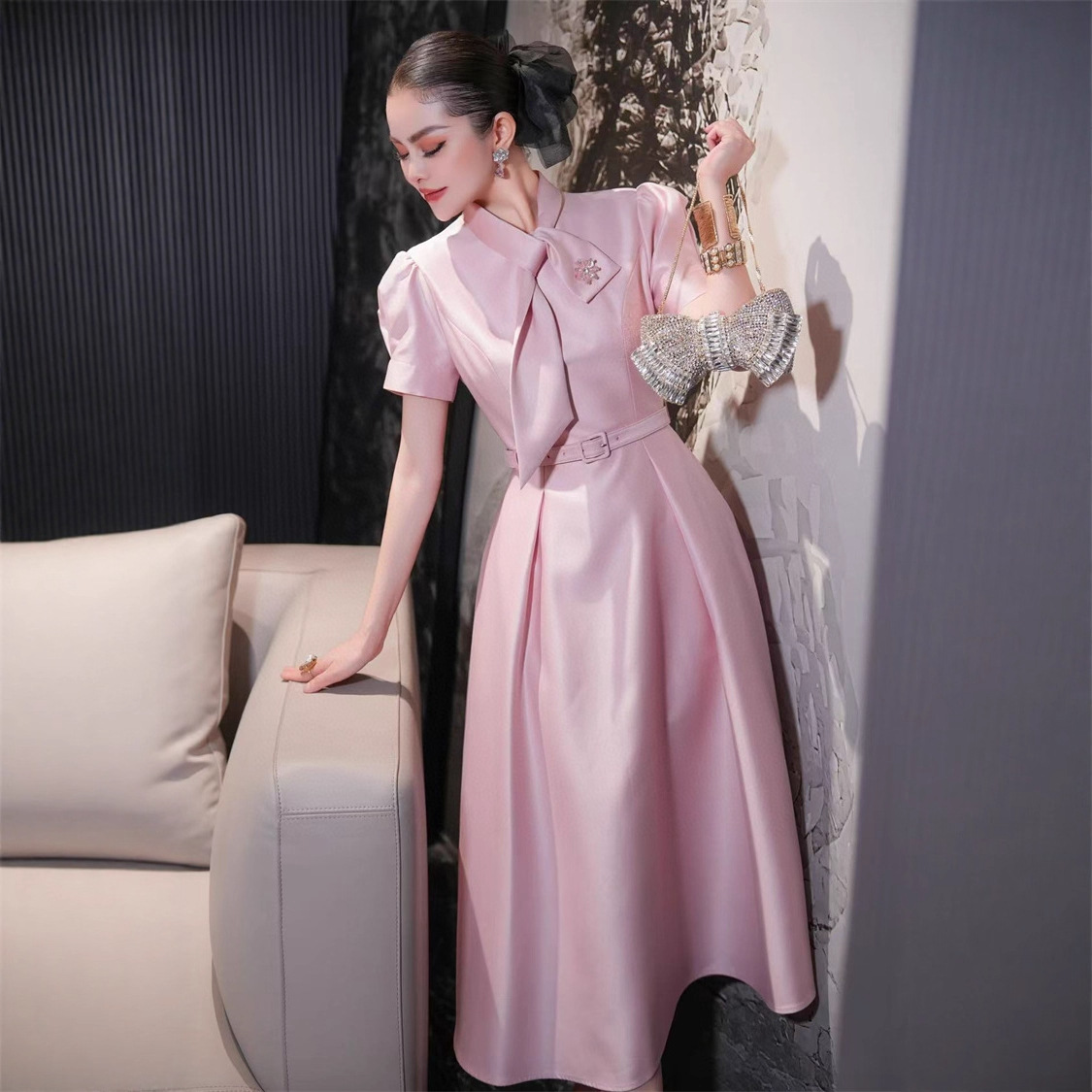 Đầm Nữ Dáng Ôm Phong Cách Pháp Thanh Lịch Sang Trọng Thời Trang Châu Âu - Ảnh 3