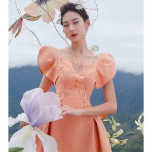 Đầm Nữ Phong Cách Pháp Tay Phồng Tiểu Thư Cổ Điển Thanh Lịch Sang Trọng Thời Trang - Ảnh 4