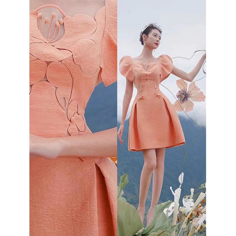 Đầm Nữ Phong Cách Pháp Tay Phồng Tiểu Thư Cổ Điển Thanh Lịch Sang Trọng Thời Trang - Ảnh 2