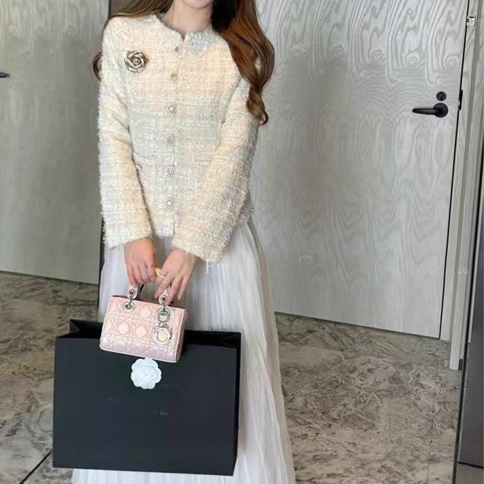 Áo Khoác Tweed Nữ Đính Sequin Hoa Trà Cao Cấp Sang Trọng Dễ Phối Đồ Thu Đông 2026 - Ảnh 3