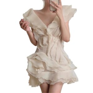 Đầm Nữ Một Vai Cổ Chữ V Dáng Xòe Thanh Lịch Quyến Rũ Phong Cách Thiết Kế Việt Nam - Ảnh 5