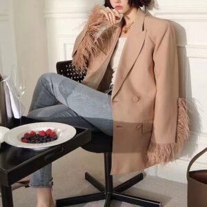 Áo Vest Nữ Phong Cách Pháp Tay Lông Vũ Thanh Lịch Sang Trọng - Ảnh 2
