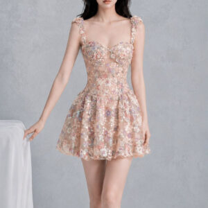 Đầm Nữ Phong Cách Pháp Thêu Sequin Sang Trọng Dáng Nhẹ Thanh Lịch