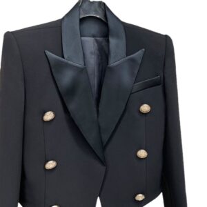 Áo Blazer Nữ Dáng Ngắn Hai Hàng Khuy Thanh Lịch Tôn Dáng Công Sở - Ảnh 5