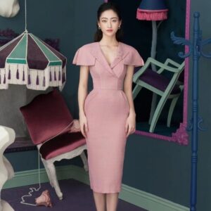 Đầm Nữ Ôm Dáng Tôn Eo Che Khuyết Điểm Phong Cách Tiểu Hương Thanh Lịch Cao Cấp - Ảnh 4