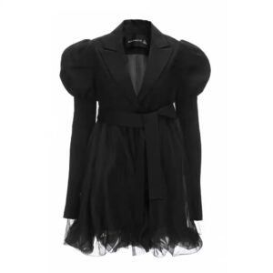 Áo Blazer Nữ Đen 2026 Phối Lưới Thời Trang Thiết Kế Cá Tính Chiết Eo Thanh Lịch - Ảnh 4