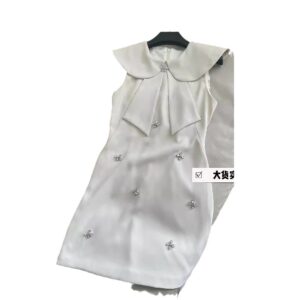 Đầm Nữ Cổ Sen Đính Đá Dáng Ngắn Thanh Lịch Sang Trọng Tôn Dáng - Ảnh 5