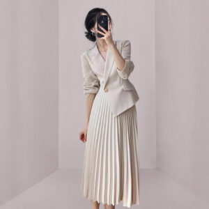 Alternative view of Đầm Vest Nữ Phối Xếp Ly Ôm Eo Thanh Lịch Phong Cách Công Sở