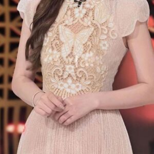 Đầm Nữ Phối Ren Nước Dáng Xếp Ly Thanh Lịch Sang Trọng Thiết Kế Thời Trang Dự Tiệc - Ảnh 3