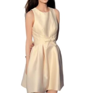 Đầm Lụa Satin Pháp Không Tay 2026 Dáng Dài Nữ Tính Thanh Lịch - Ảnh 5