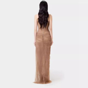 Đầm Ren Một Vai Màu Trơn Dáng Ngắn Nữ Tính Thanh Lịch Phong Cách Hiện Đại - Ảnh 4