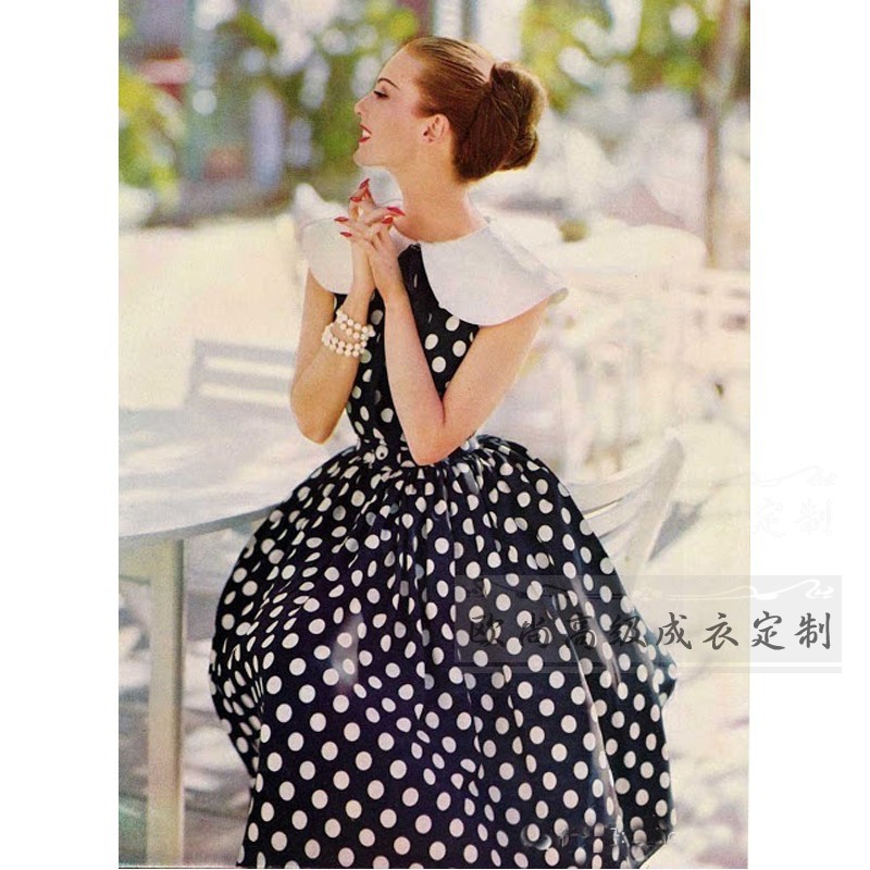 Đầm Nữ Cổ Sen Không Tay Họa Tiết Chấm Bi Dáng Xòe Bồng Bềnh Midi Tôn Dáng Thanh Lịch - Ảnh 3