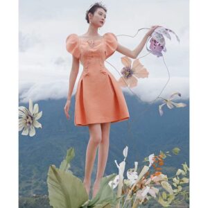 Đầm Nữ Phong Cách Pháp Tay Phồng Tiểu Thư Cổ Điển Thanh Lịch Sang Trọng Thời Trang - Ảnh 3