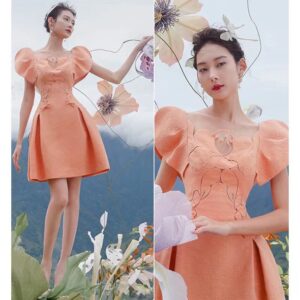 Đầm Nữ Phong Cách Pháp Tay Phồng Tiểu Thư Cổ Điển Thanh Lịch Sang Trọng Thời Trang